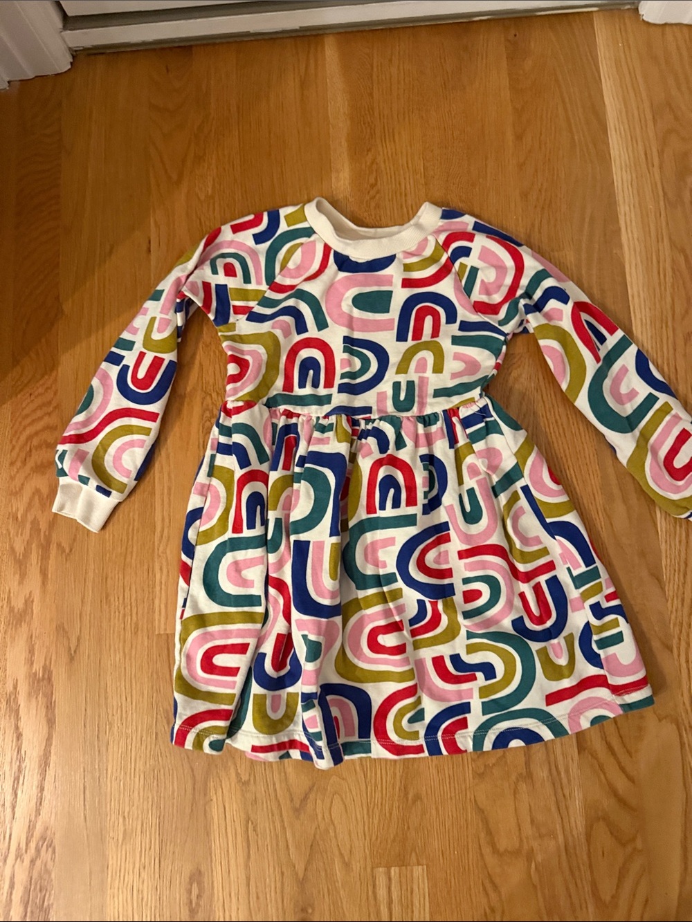Hanna Andersson Kids Long Sleeve Rainbow Arch Dress - Multi Color